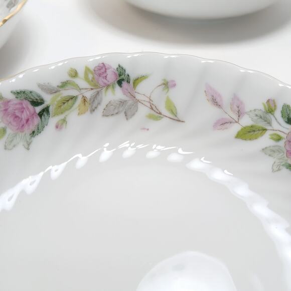 Set of 4 Fruit Dessert Bowls Regency Rose Creative Fine China Pink Floral [OO] - Picture 6 of 10